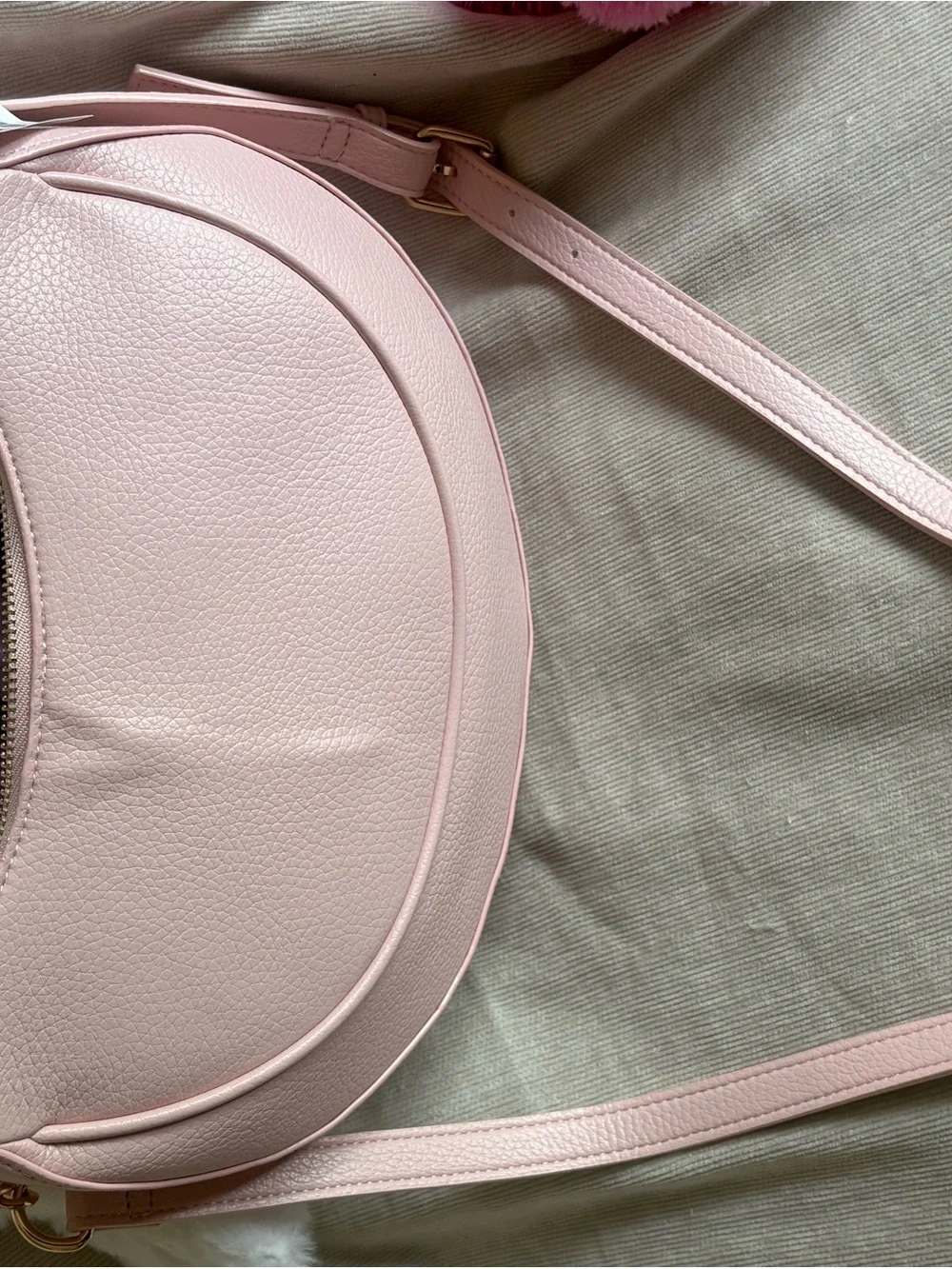 Juicy Couture Light Pink Crescent Crossbody Bag with Dog Charm
